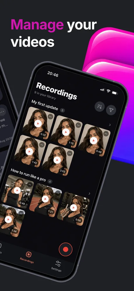 Recordings library with takes grouped under each script